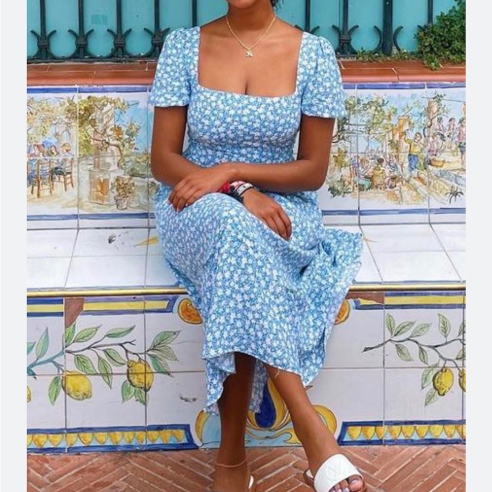 Light blue reformation dress